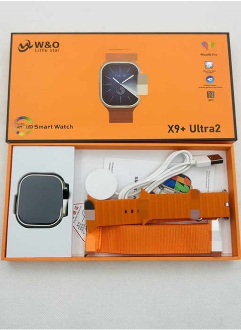 ساعه ذكيه X9+ ULTRA 2 الاصدار التاسع شاشه سوبر اموليد - بلوتوث - NFC - جوجل ماب - شات GPT - شاحن لاسلكى