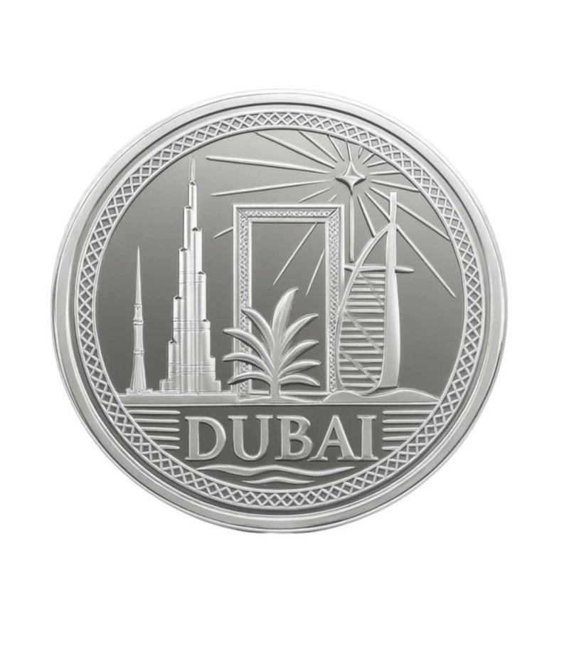 سويس جولد Swiss Gold 1 Oz Dubai Silver Coin - Image 1