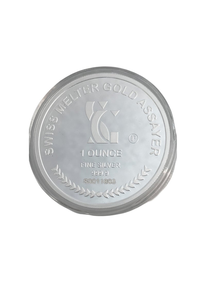 سويس جولد Swiss Gold 1 Oz Dubai Silver Coin - Image 2