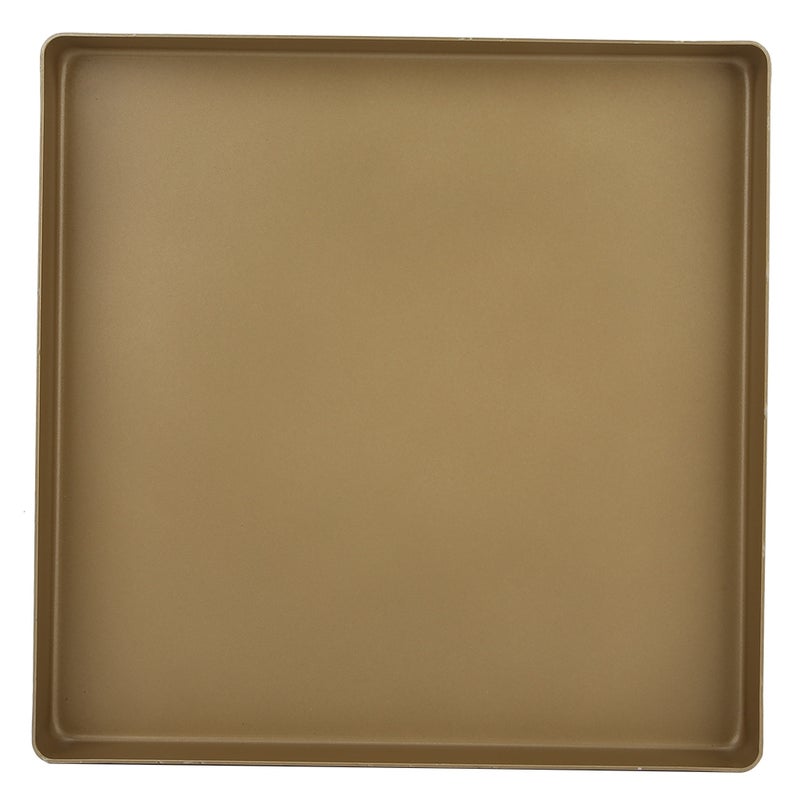28×28×3 سم صينية خبز وبيتزا مربعة من سبائك الألومنيوم الذهبية غير لاصقة أداة تحميل - Image 1
