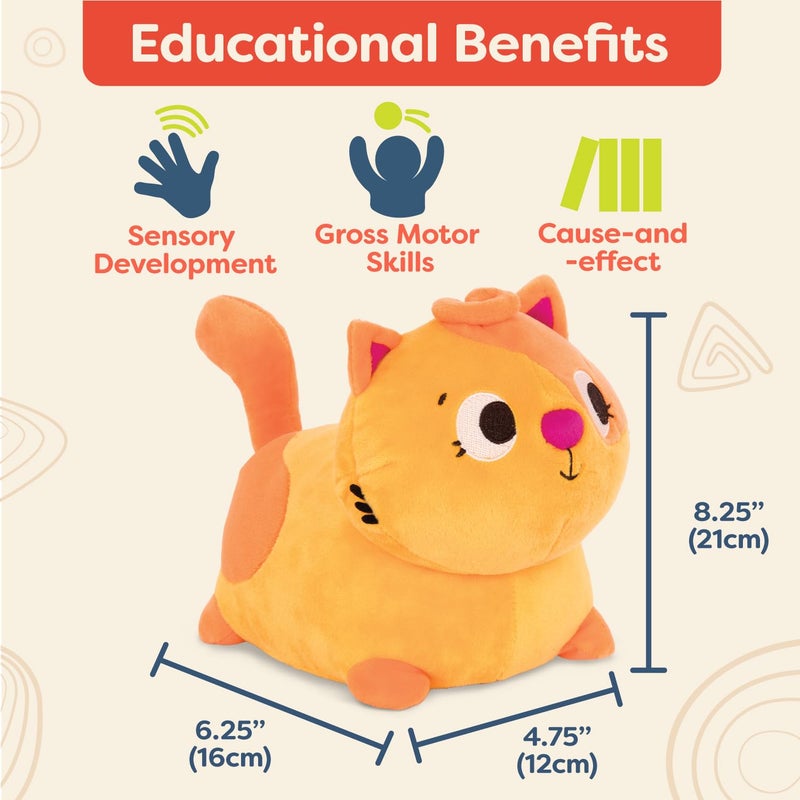 B. toys â€“ Plush Crawling Cat â€“ Interactive Meowing Plush with Movement & Sounds â€“ Washable Tummy Time Toy for Babies & Toddlers â€“ 1+ - Image 4