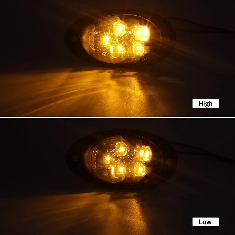 Partsam Amber LED Side Marker Turn Signal Lights for Freightliner Cascadia - Image 2