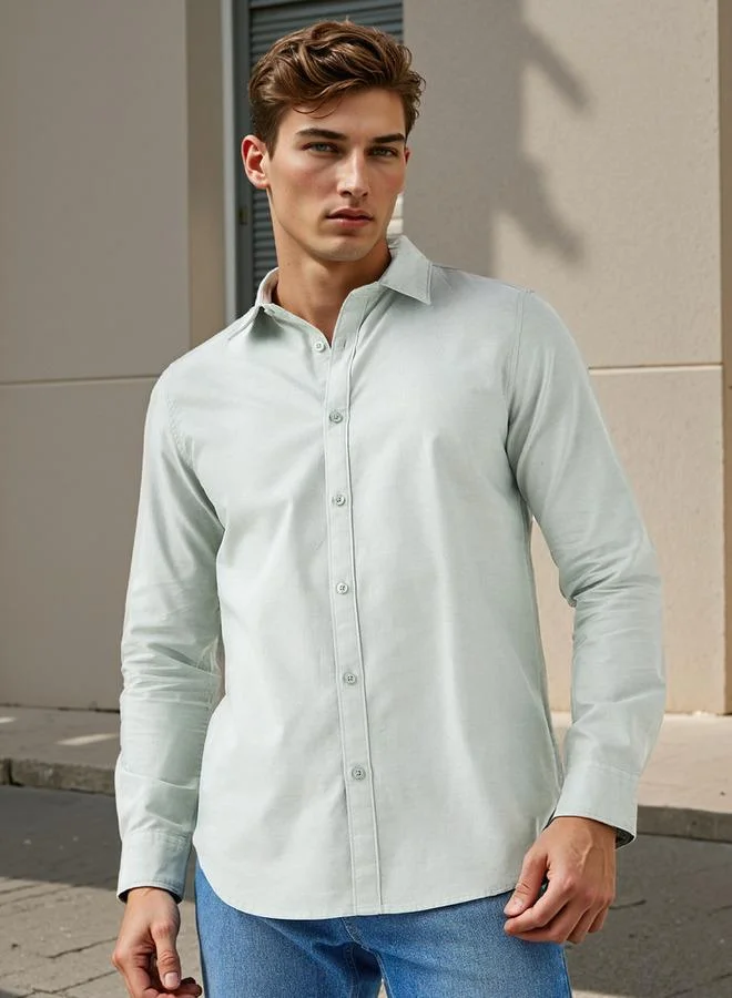 سبلاش فيڤ قميص أكسفورد بقصة ضيقة وياقة