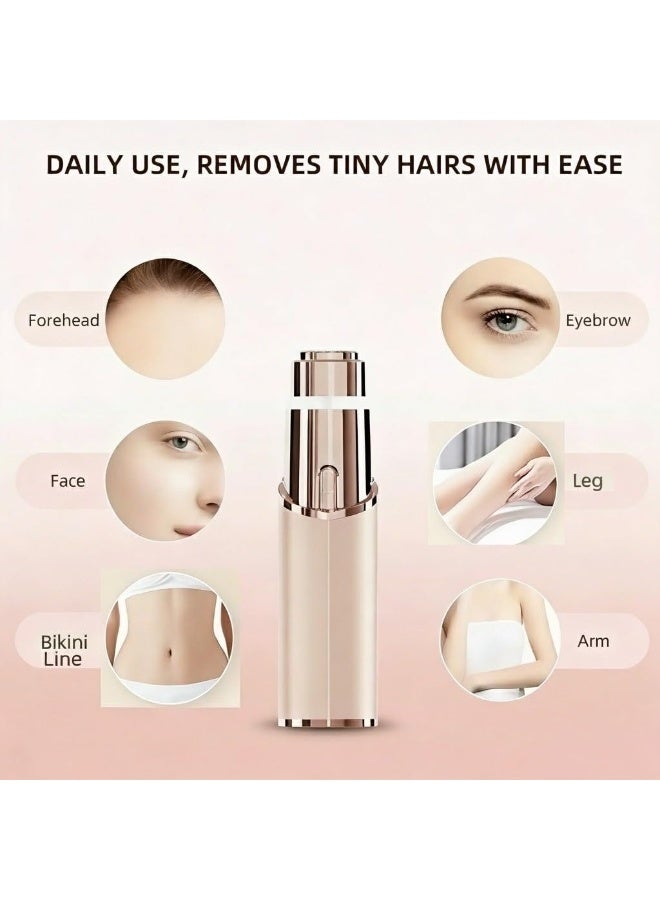 Facial Hair Remover for Women, Nose Hair & Eyebrow Trimmer & Facial Hair Shaver 2 in 1 Body Razor for Face with Built-in LED Light USB Rechargeable - Image 4