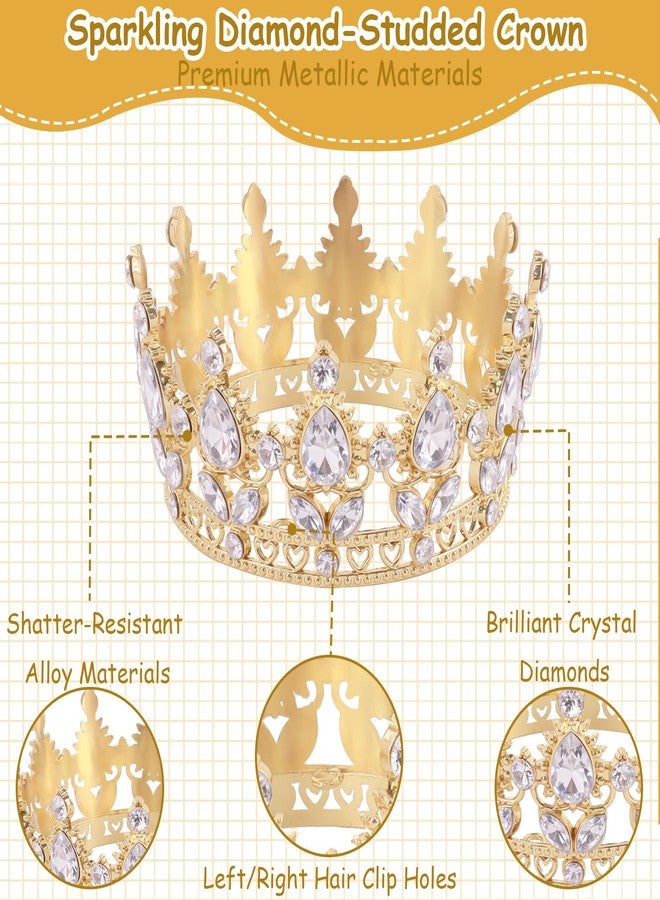 Lukinuo Queen Crown Cake Topper 35pcs Corona Para Pastel Princess Cake Decorations Princess Crown Happy Birthday Cake Toppers Gold Balls Butterflies Cake Decorations Crystal Tiara Cake Decor - Image 2