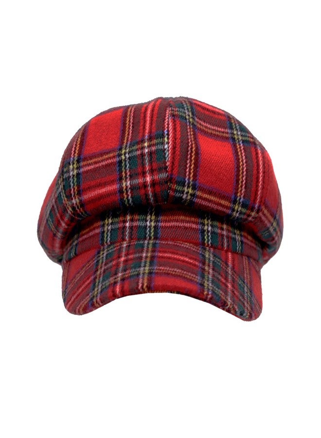 WITHMOONS Newsboy Beret Hat Tartan Check Cool Cotton Golf Cap HM31178 (Red) - Image 2