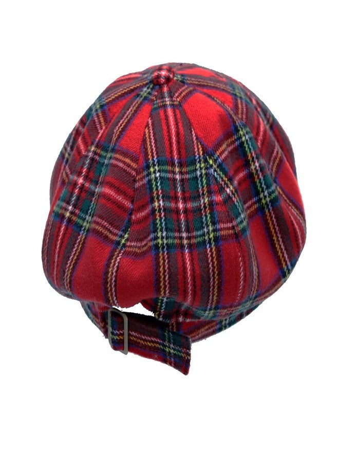 WITHMOONS Newsboy Beret Hat Tartan Check Cool Cotton Golf Cap HM31178 (Red) - Image 4