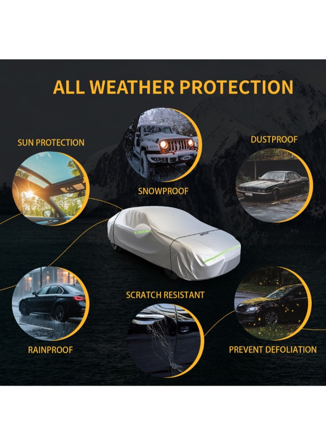 WAGAN Triple Windproof Design All Weather Protection Car Cover Light Grey 120 x 200 x 520 cm #5103-2 - Image 3