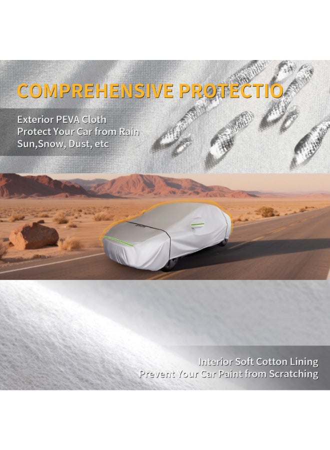 WAGAN Triple Windproof Design All Weather Protection Car Cover Light Grey 120 x 200 x 520 cm #5103-2 - Image 4