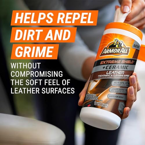 Armor All Ceramic Car Leather Cleaning Wipes, Use on Heated Seats and Leather Surfaces, Includes Ceramic Leather and Extreme Protectant Wipes - 2 Count - Image 3