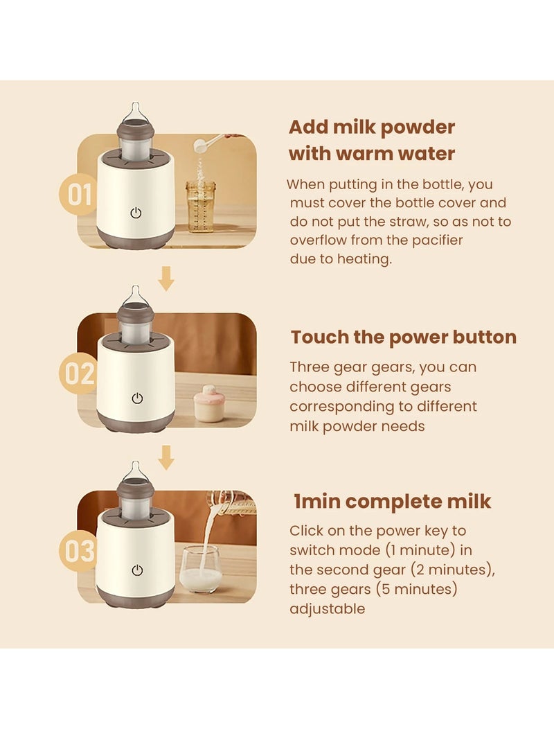 Baby Bottle Smart Milk Shaker 360 Degree Bidirectional Rotation 3 Speed Mode Rechargeable Shaker Bottle 50mm-82mm Diameter for Breastmilk Or Formula Milk  - Image 4