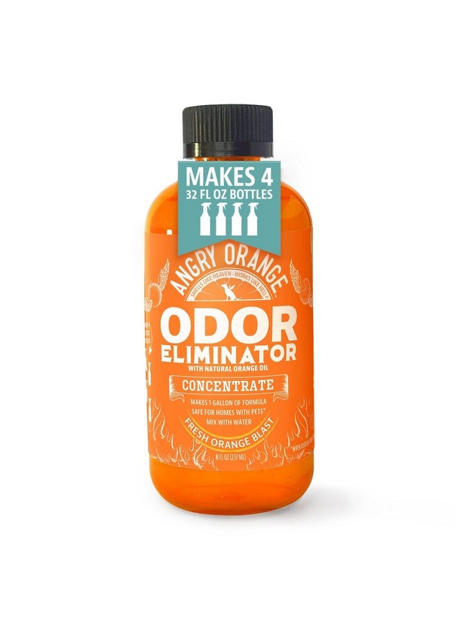 Angry Orange Pet Odor Eliminator for Home - 8oz Dog and Cat Pee Smell Remover for Carpet, Grass, Tile and Furniture - Citrus Concentrate, Makes 128oz of Liquid - Image 1