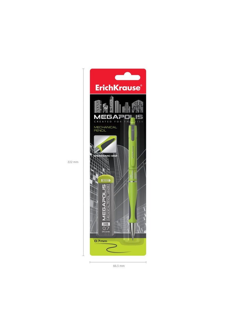 ErichKrause - Set of 1 mechanical pencil MEGAPOLIS Concept with 20 leads 0.7 mm, HB (in blister) - Image 1
