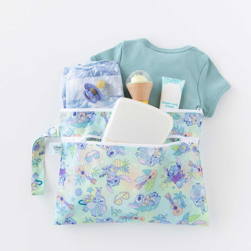 Bumkins - Waterproof Wet Bag & Wet/Dry Clutch Bags - For Beach, Baby, Travel, Swim Suit, Cloth Diapers, Pump Parts, Pool, Gym, Toiletries - Reusable & Easy to Clean - Aloha Stitch - 2 Pack - Image 3