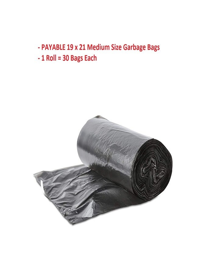 PAYABLE (Pack Of 4) Biodegradable Garbage Bags 19 X 21 Inches Dustbin Bag/Trash Bag Dustbin Plastic Cover Bag - Black Color For Home & Kitchen (120 Bags) - Image 4