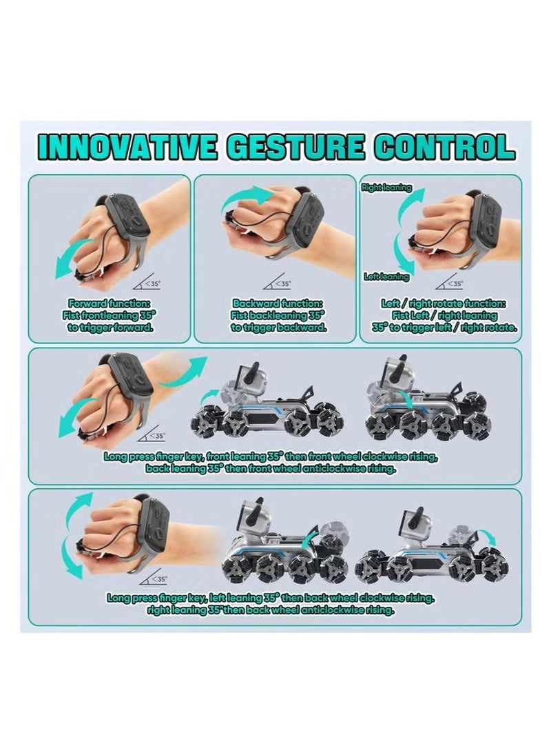 Kids Smart Robot Dog Stunt Toy Eight Wheel Stunt Mechanical Dog-Double Control  - Image 2