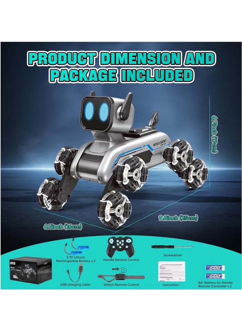 Kids Smart Robot Dog Stunt Toy Eight Wheel Stunt Mechanical Dog-Double Control  - Image 5