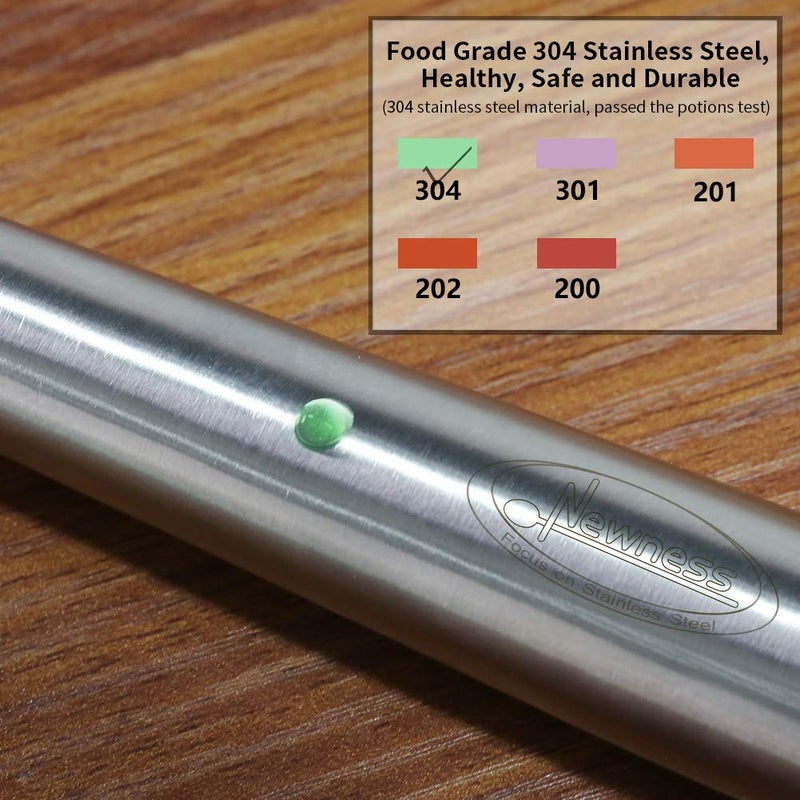 Newness Focus on Stainless Steel Newness Soup Ladle, [Rustproof, Heat Resistance, Integral Forming] Resilient 304 Stainless Steel Soup Spoon with Vacuum Ergonomic Round Handle, Cooking Spoon for Kitchen, 13.7 Inches - Image 4