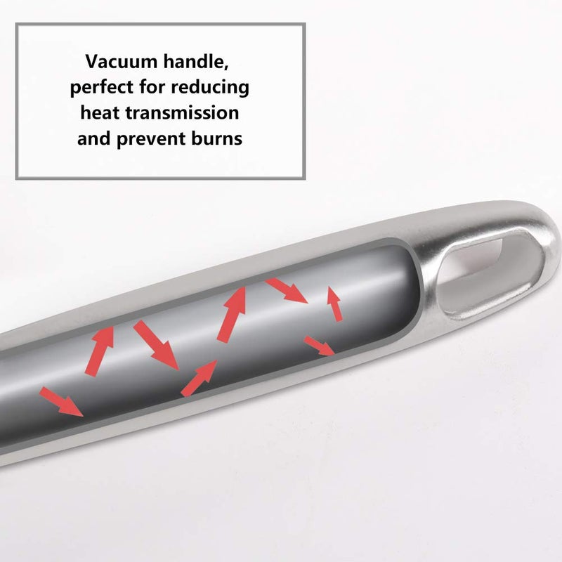 Newness Focus on Stainless Steel Newness Soup Ladle, [Rustproof, Heat Resistance, Integral Forming] Resilient 304 Stainless Steel Soup Spoon with Vacuum Ergonomic Round Handle, Cooking Spoon for Kitchen, 13.7 Inches - Image 3