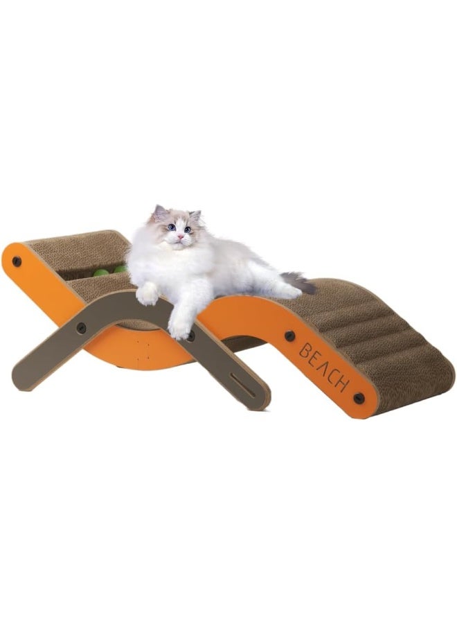 NeoStyle Cat Scratch Board, Cat Sofa Scratcher, Cat Scratchers for Indoor Cats (Beach chair small 55.5 * 24.8 * 19.7cm) - Image 1