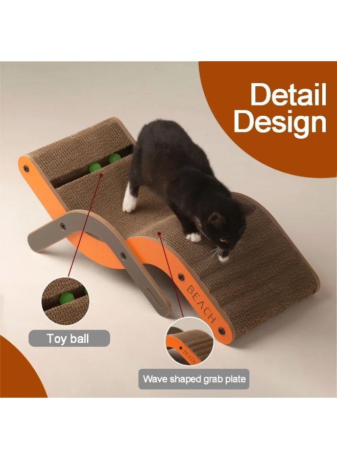 NeoStyle Cat Scratch Board, Cat Sofa Scratcher, Cat Scratchers for Indoor Cats (Beach chair small 55.5 * 24.8 * 19.7cm) - Image 3