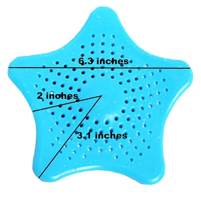 Istore 4Pcs Silicone Star Shape Drain Hair Catcher, Kitchen Sink Strainer - Bathroom Shower Sink Stopper - Drain Cover Hair Trap, Filter for Kitchen Bathroom Tub [Multicolor] - Image 4