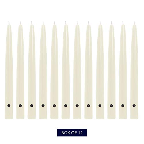 Colonial Candle Unscented Taper Candle, Handipt Collection, Ivory, 12 In, Pack of 12 - Up to 10 Hours Burn - Image 2