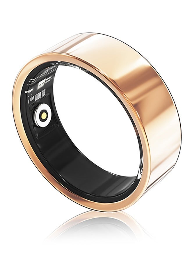 خاتم ذكي، جهاز تتبع الصحة للرجال والنساء، جهاز تتبع اللياقة البدنية مع قياس معدل ضربات القلب، ونسبة الأكسجين في الدم، ومراقبة النوم، والسعرات الحرارية، وعداد الخطوات، خاتم ذكي مقاوم للماء بمعيار IP68 لأجهزة iPhone وAndroid، بدون رسوم اشتراك (ذهبي، 11#) - Image 1