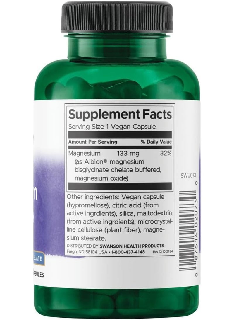 سوانسون ألترا ألبيون مغنيسيوم مخلّب 133 ملغ | 90 كبسولة | مكمل غذائي عالي الامتصاص من المغنيسيوم | يدعم صحة العضلات والأعصاب والعظام - Image 3