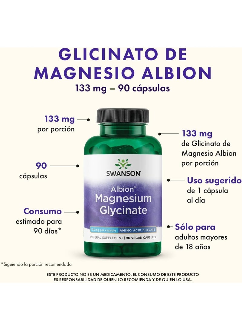 سوانسون ألترا ألبيون مغنيسيوم مخلّب 133 ملغ | 90 كبسولة | مكمل غذائي عالي الامتصاص من المغنيسيوم | يدعم صحة العضلات والأعصاب والعظام - Image 4