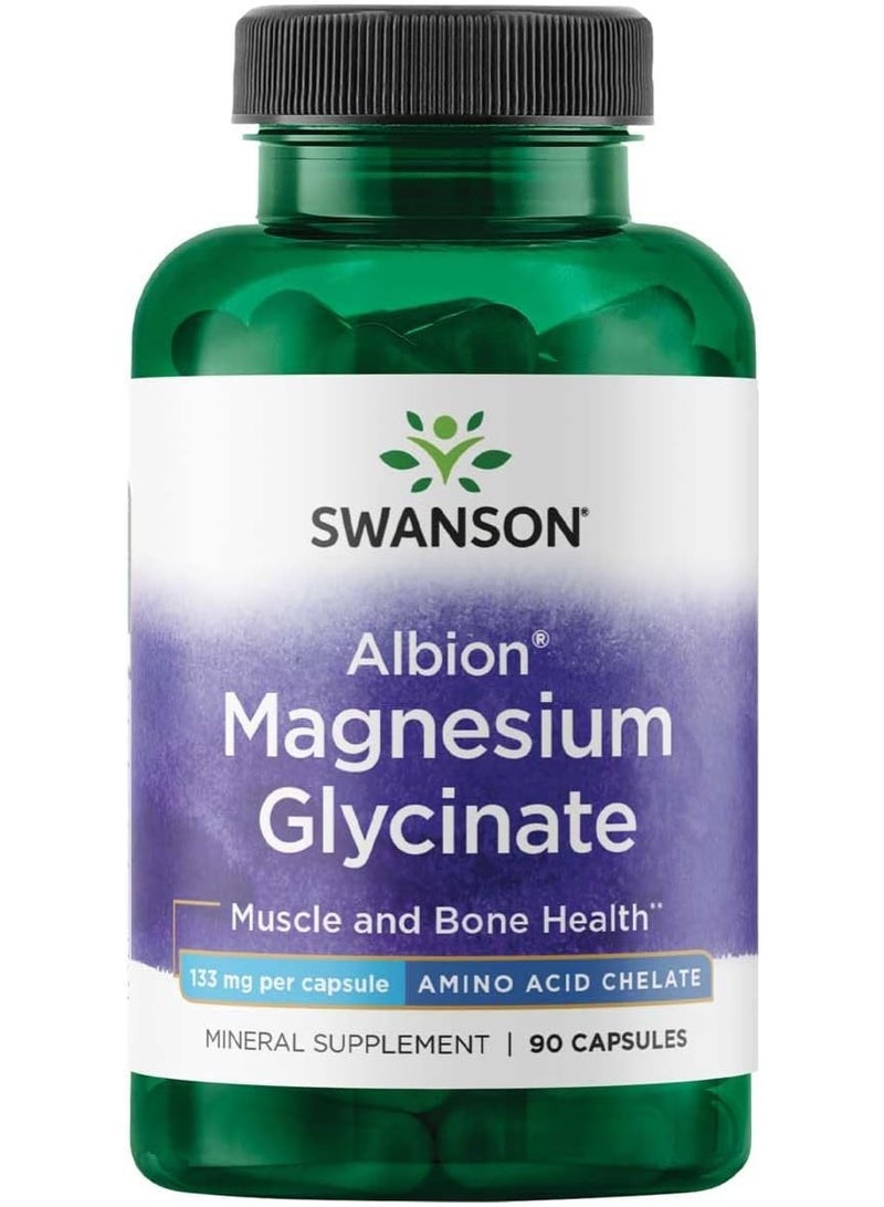 سوانسون ألترا ألبيون مغنيسيوم مخلّب 133 ملغ | 90 كبسولة | مكمل غذائي عالي الامتصاص من المغنيسيوم | يدعم صحة العضلات والأعصاب والعظام - Image 1