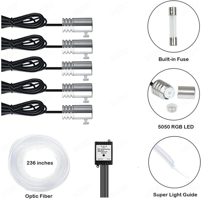 MIZZEO Interior Car LED Strip Lights with APP access and Remote Control, RGB 5 in 1 Lighting Kits with 16 Million Color and Sync to Music Compatible with Hyundai i-20 Elite (Type-I) 2014-2018 - Image 2