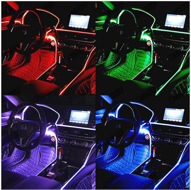 MIZZEO Interior Car LED Strip Lights with APP access and Remote Control, RGB 5 in 1 Lighting Kits with 16 Million Color and Sync to Music Compatible with Hyundai i-20 Elite (Type-I) 2014-2018 - Image 4