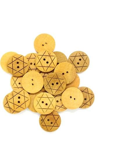 PMW PMW - Big Wooden Button - Natural Wooden Colour Dia 28 mm - 2 Holed for Sewing and Art and Craft Pack of 20 Wooden Buttons (Pack of 20)  - Image 2