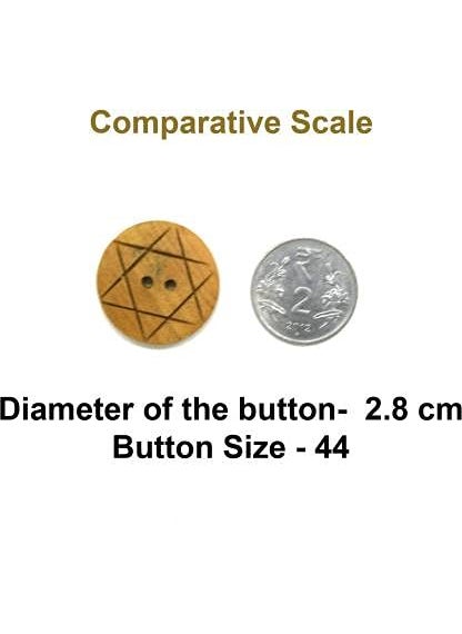 PMW PMW - Big Wooden Button - Natural Wooden Colour Dia 28 mm - 2 Holed for Sewing and Art and Craft Pack of 20 Wooden Buttons (Pack of 20)  - Image 4