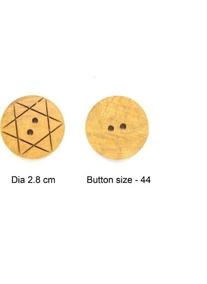 PMW PMW - Big Wooden Button - Natural Wooden Colour Dia 28 mm - 2 Holed for Sewing and Art and Craft Pack of 20 Wooden Buttons (Pack of 20)  - Image 3