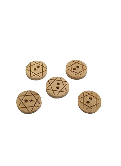 PMW PMW - Big Wooden Button - Natural Wooden Colour Dia 28 mm - 2 Holed for Sewing and Art and Craft Pack of 20 Wooden Buttons (Pack of 20)  - Image 1