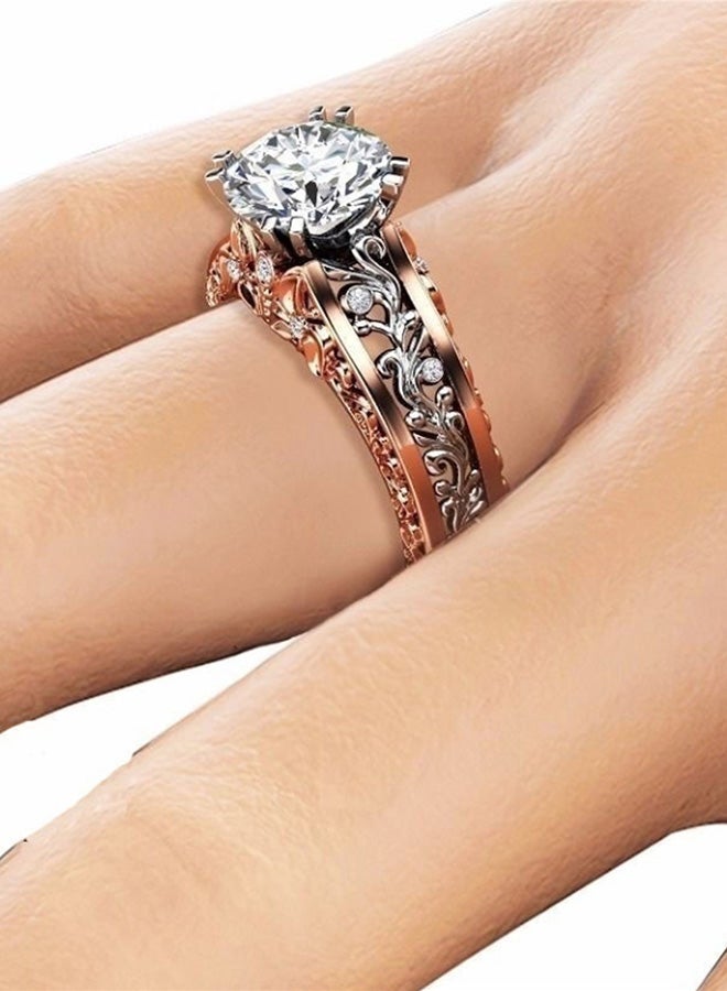 Stone Embellished Round Cut Topaz CZ Ring - Image 4