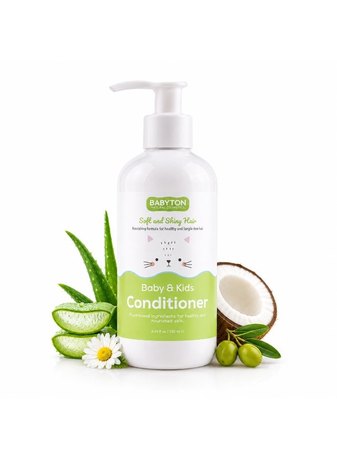 Babyton Baby & Kids Conditioner 250ml – Nourishing & Gentle Hair Care – Detangles & Softens – Organic & Vegan Formula – Paraben-Free, Gluten-Free – With Aloe Vera, Coconut, Jojoba, Chamomile - Image 1