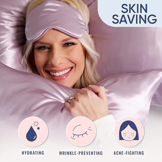 Khanak KHANAK Set of 2 Satin Silk Pillowcase for Hair and Skin Standard Size 18"X 28" with Soft Breathable Smooth Cooling Pillow Covers for Sleeping (2, Rose)  - Image 3