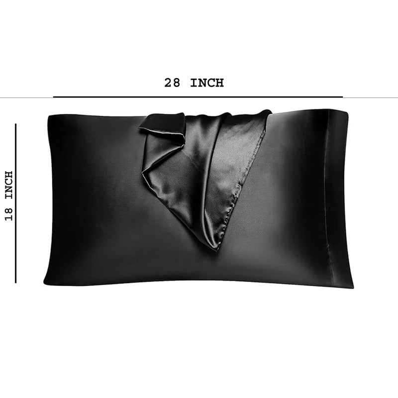 Khanak KHANAK Set of 2 Satin Silk Pillowcase for Hair and Skin Standard Size 18"X 28" with Soft Breathable Smooth Cooling Pillow Covers for Sleeping (2, Rose)  - Image 2
