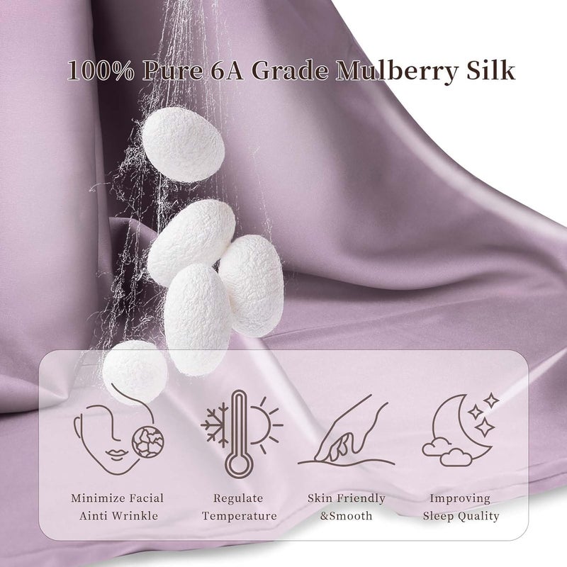 Khanak KHANAK Set of 2 Satin Silk Pillowcase for Hair and Skin Standard Size 18"X 28" with Soft Breathable Smooth Cooling Pillow Covers for Sleeping (2, Rose)  - Image 4