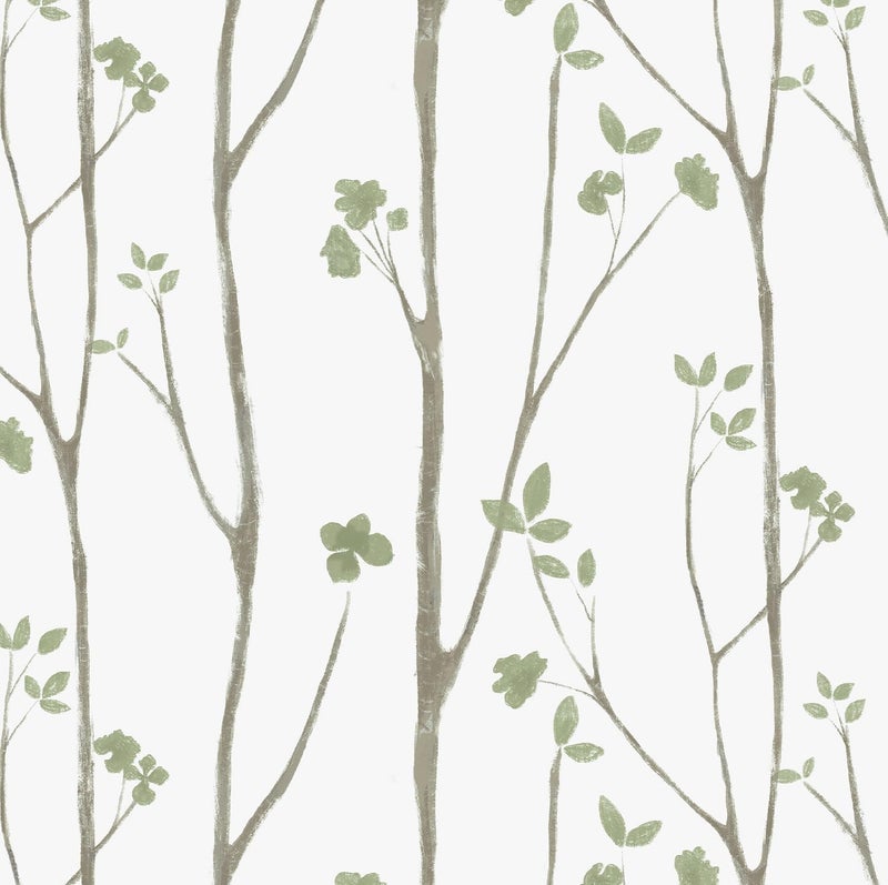Timeet Peel and Stick Wallpaper Green Leaf Wall Paper Boho Floral Contact Paper Self Adhesive Removable Eco-Friendly Decoral for Bedroom Bathroom Vinyl Film 16.14"x78.7" - Image 1