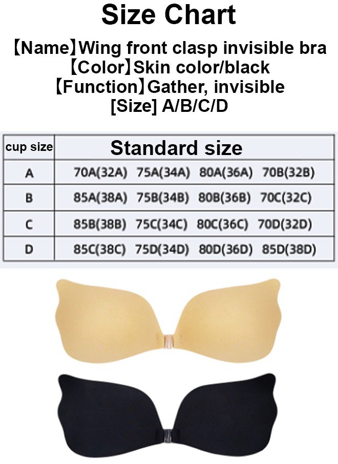 ZCM-HAPPY - 2-Piece Women Push Up Backless Strapless Adhesive Nipple Cover Silicone Front Closure - Invisible Front Closure Bra - Image 1