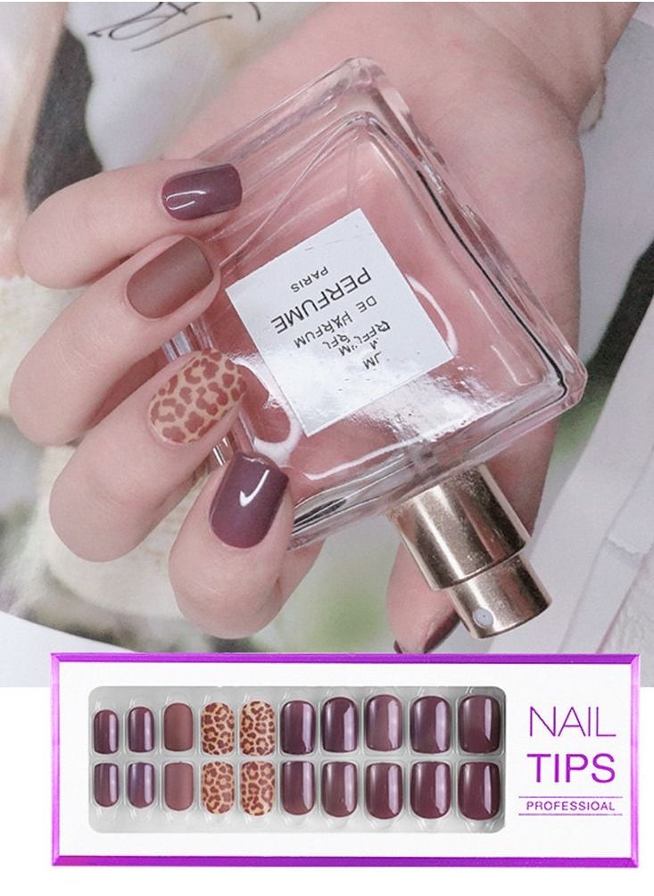 BLOOMING TIME Fake Nails Stick On Press On Full Cover False Tips Red for Women Girls  - Image 1