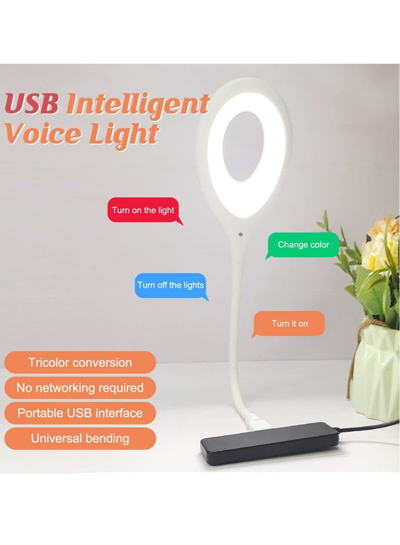 USB Smart Voice Control LED Lamp for Bedroom Living Room Dorm Home Office Table Lamp Desk Lamp Beside Lamp Intelligent Voice Night Light Saving Energy - Image 5