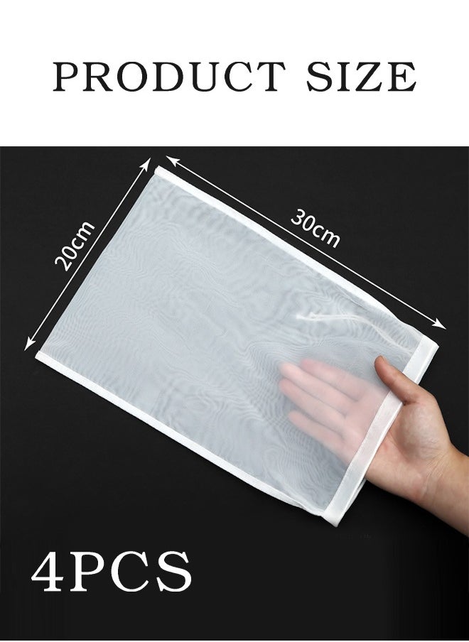 Lemon 4 pcs Food Grade Soy Milk Filter Bags Vegetable juice filter bag, 100Mesh 20*30CM Fine Mesh Bag Milk Filter Bag All Purpose Food Strainer Nylon Cheesecloth  - Image 4