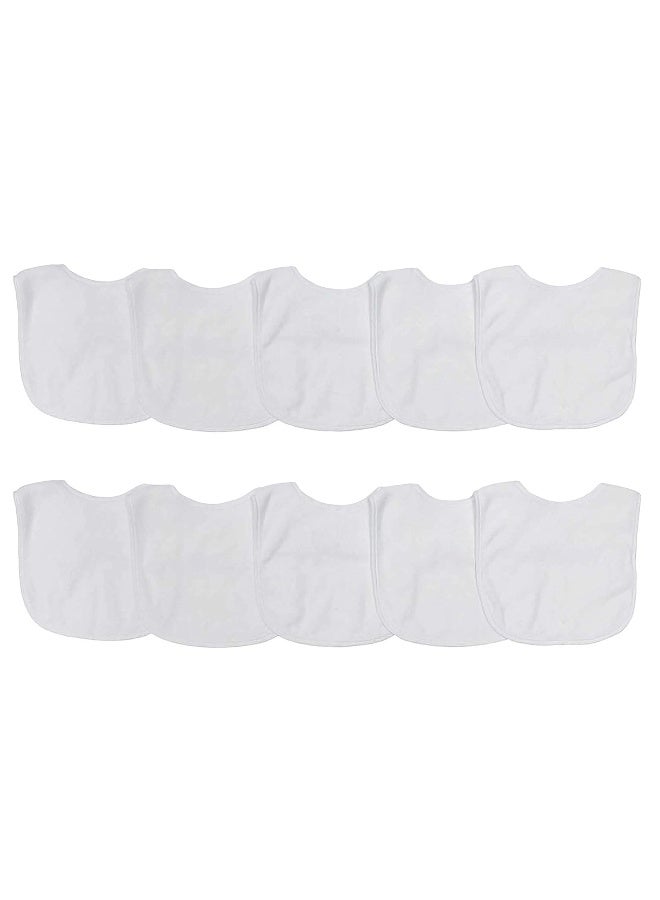 Neat Solutions 2-Ply Knit Terry Solid Color Feeder Bibs in White - 10 Count(Pack of 1) - Image 1