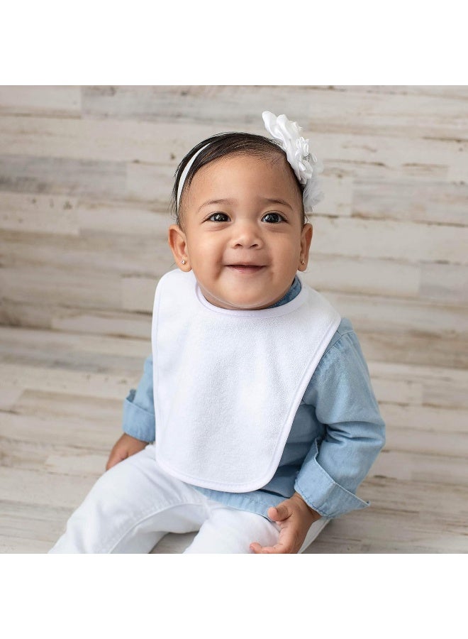 Neat Solutions 2-Ply Knit Terry Solid Color Feeder Bibs in White - 10 Count(Pack of 1) - Image 5