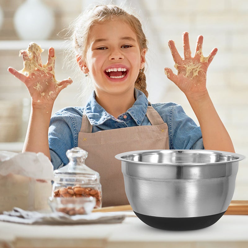 🍳 أوعية معدنية للخلط متينة مع حواف عريضة للاستخدام الآمن في المطبخ - Image 4